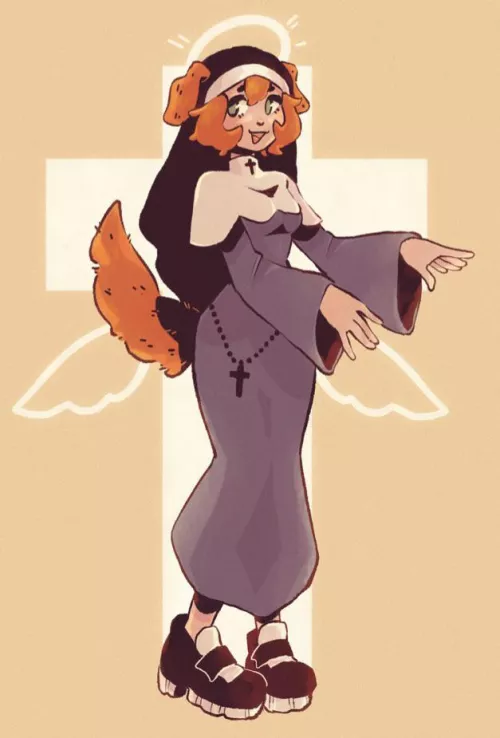 Puppy the puppy nun ! (Twitter @ Pipuppy1) by mingus_mus