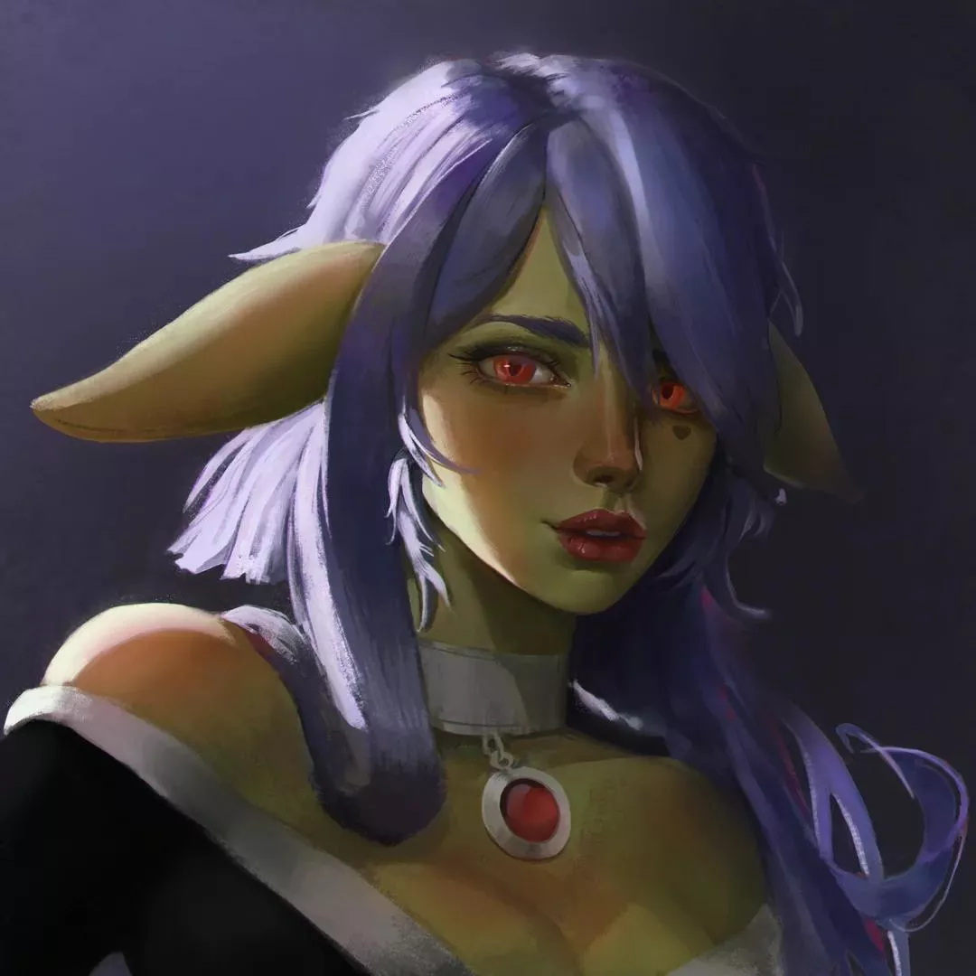 Purple haired goblin posted by Jacrispy_Tenders