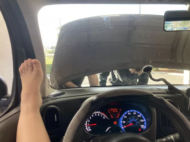 Puttin my feet up while I get my “fluids topped off” 💦 Love watching boys do things for me by DommeAylaviewmore