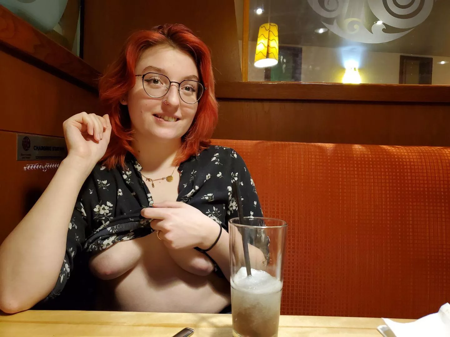 Putting on a show before the waiter returns :) posted by SirenRed