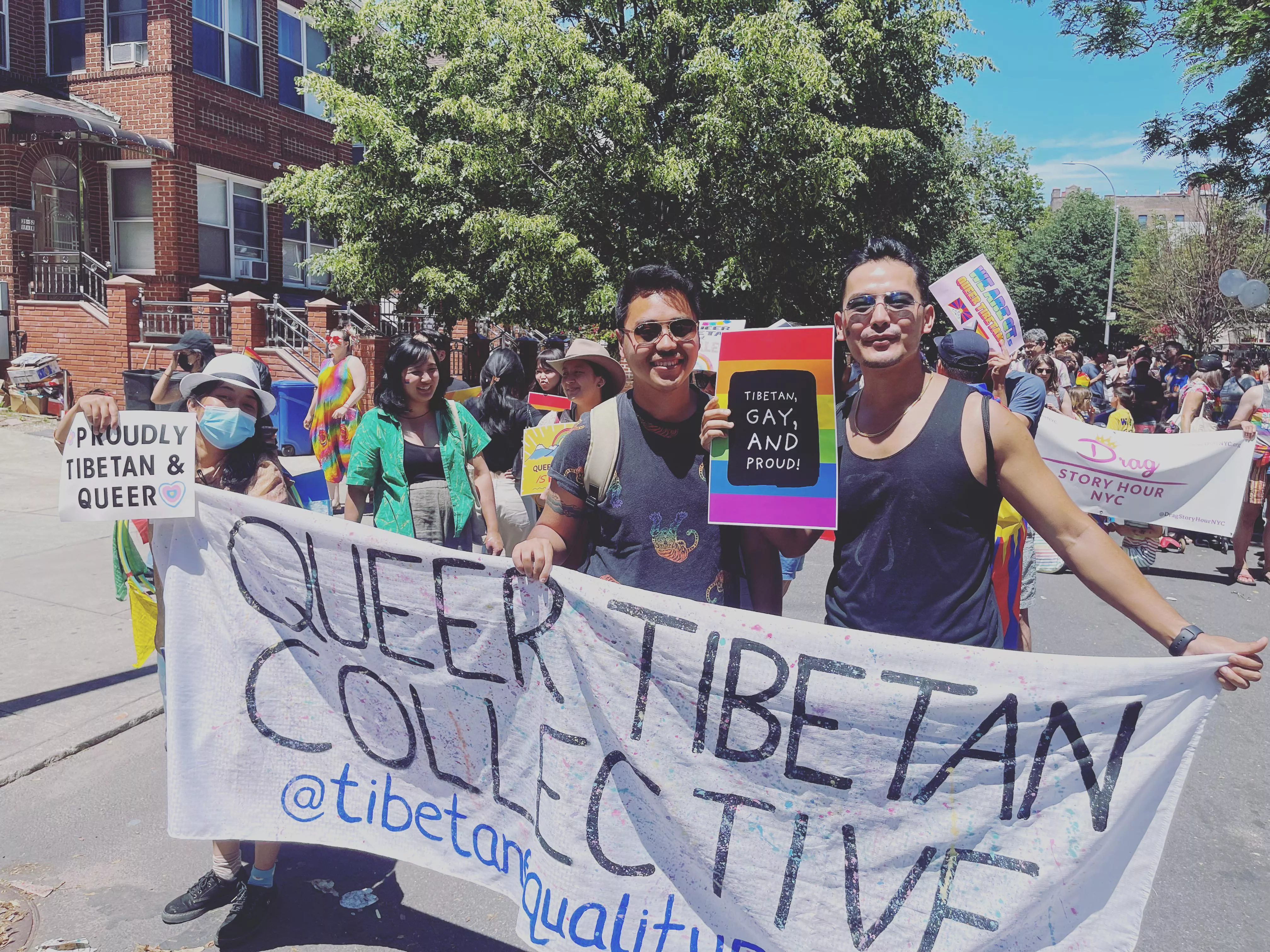 Queens pride March for Queer Tibetans! Feel free to follow us on ig @tibetanequalityproject posted by BestLbna