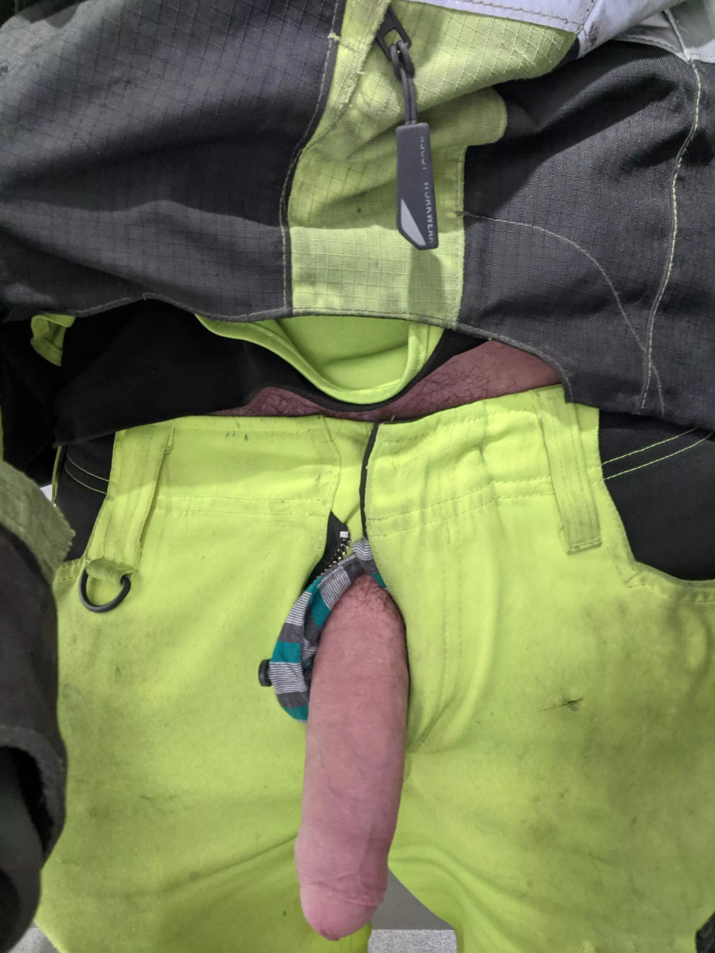 Quick flash in work. Uncomfortable leaving my big dick confined all day posted by HuntingConfusion