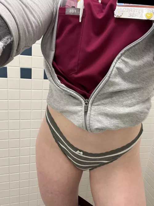 Quick panty flash before my shift by LillyoftheValley491