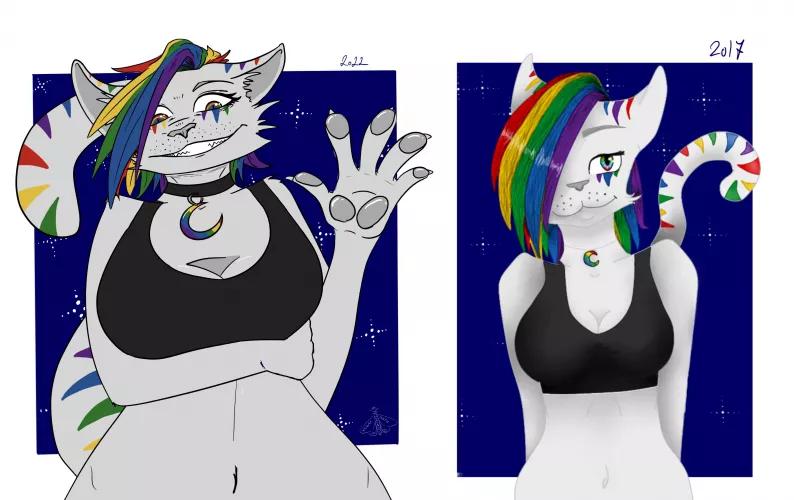 Quick redraw of my first fursona 🌸 by Too-chaotic-to-live