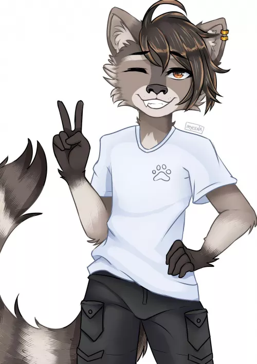 Raccoon ~ MycenaFox on Twitter 🦝 by Kyunikou