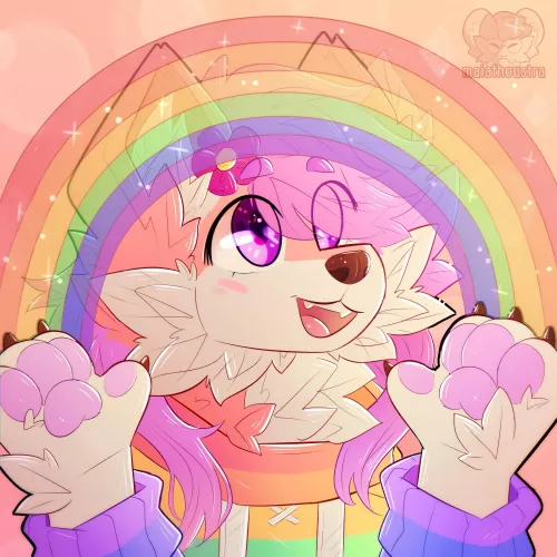 Rainbow ~ YCH for PrincessCier, art by me @maiathoustra by maiathoustra