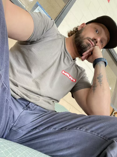 Rained out at work. Boredom selfie. by ManAnimal172