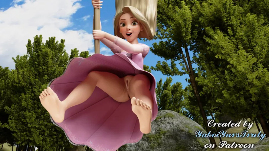 Rapunzel Swinging into Action (Tangled) by YABOIYURSTRULY by YaboiYurs_Truly
