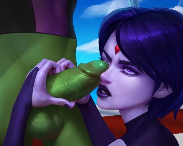 Raven and Beast Boy (EvulArt) by coldburgers