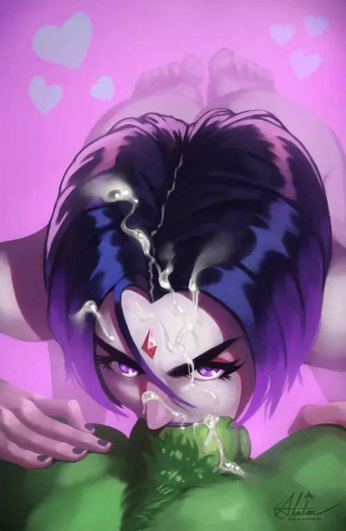 Raven x BeastBoy, facial (SkyFireComics) by Fellscat