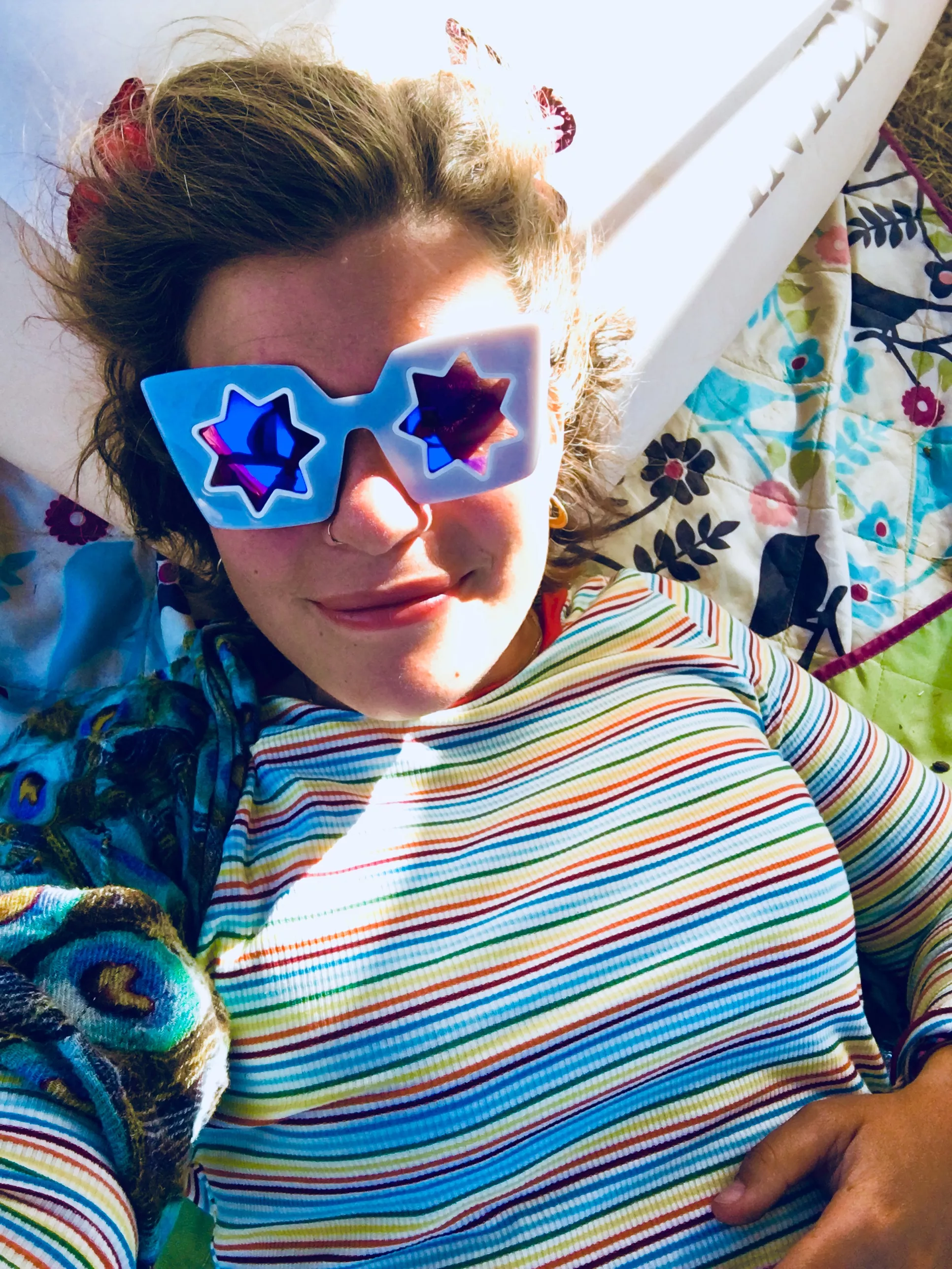 ready to leave my tent and take over this rainbow colored world posted by Laylululay