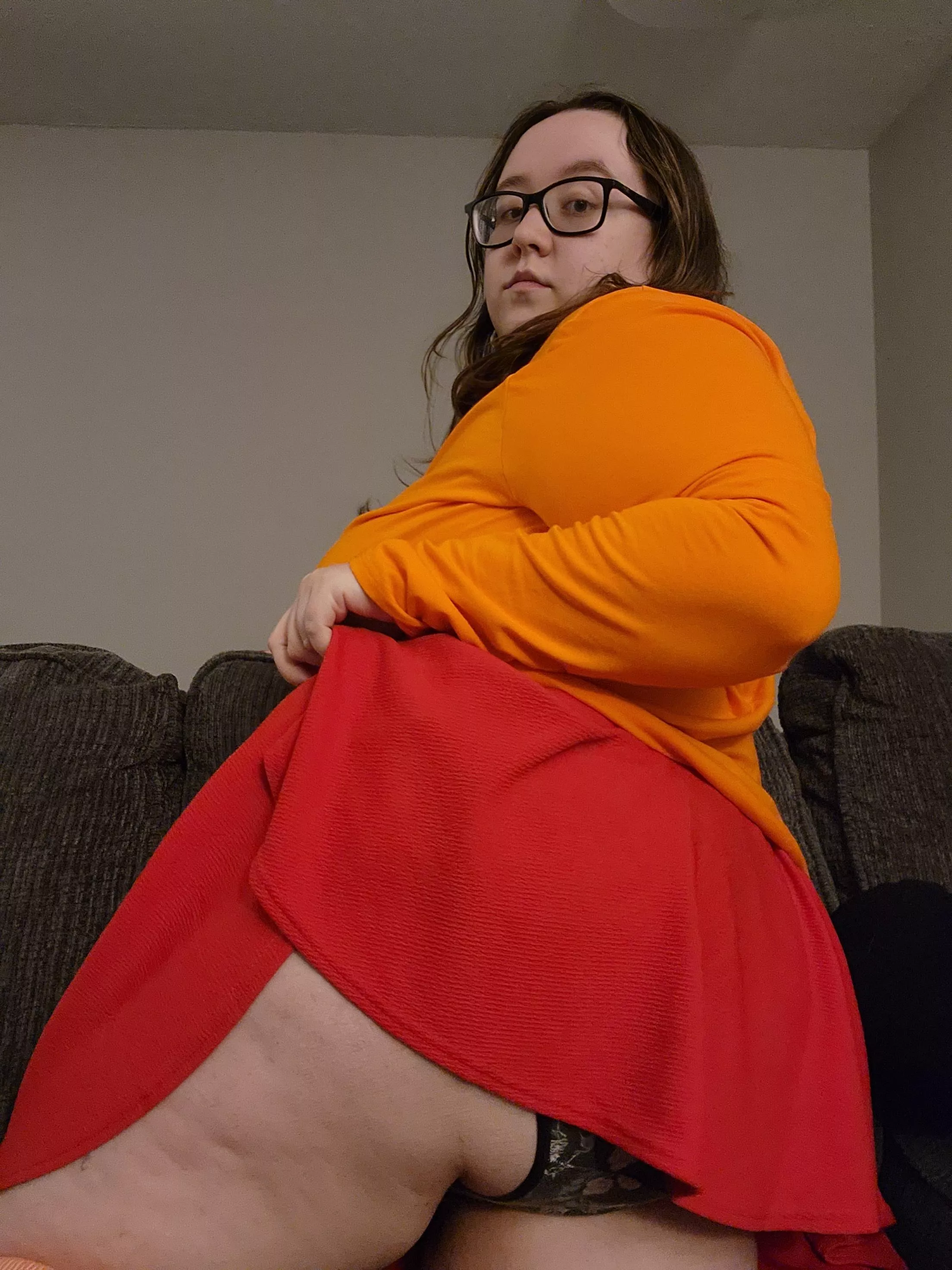 Really feeling myself in the sexy Velma cosplay. posted by NymphoticMinx