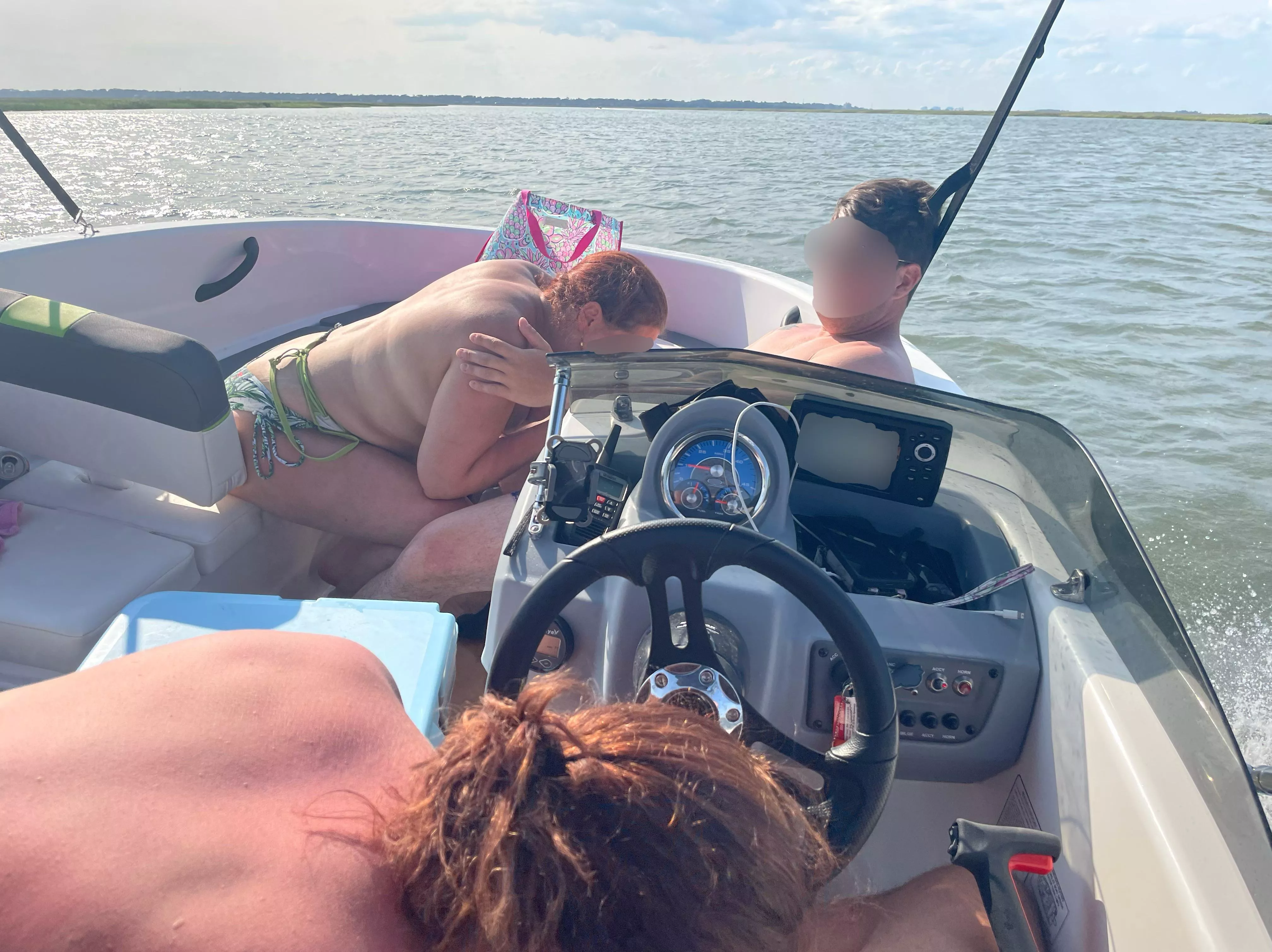 Reason #232 to buy a boat. My wife up front, his wife with me. 😈 posted by savguy6