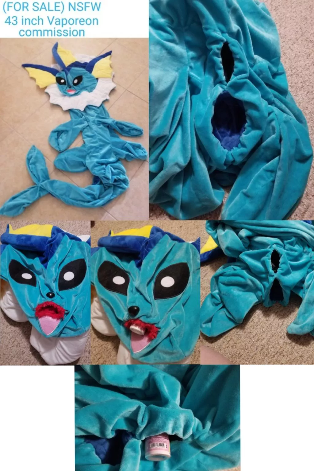 Recently commissioned NSFW fuckable giant feral female Pokemon eeveelution Vaporeon with useable mouth, anus and Bad Dragon/Alien fleshlights compatible vagina [F] posted by Furry-sale
