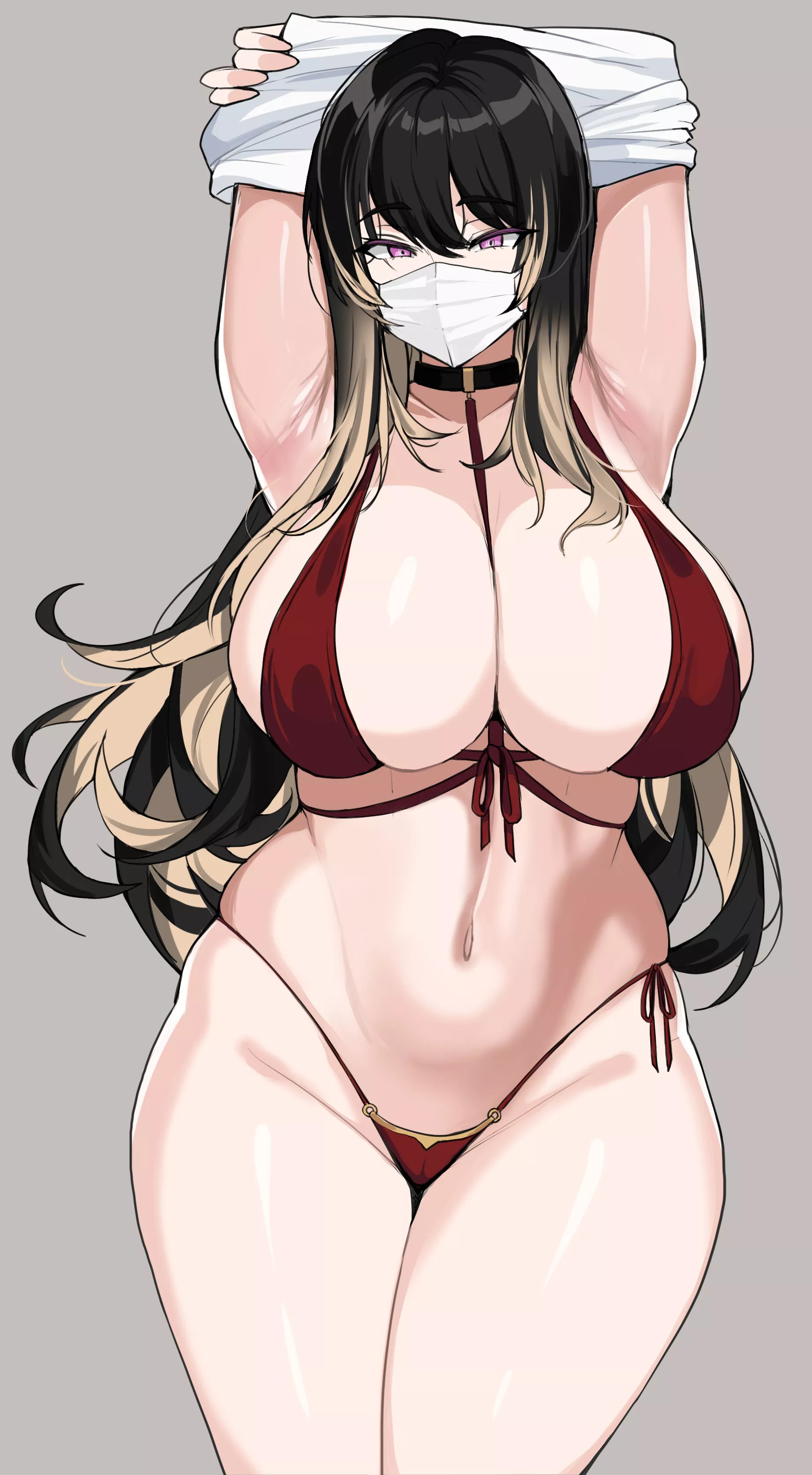 Red Bikini Masked Arms Up (Hella P) [Original] posted by sequence_string