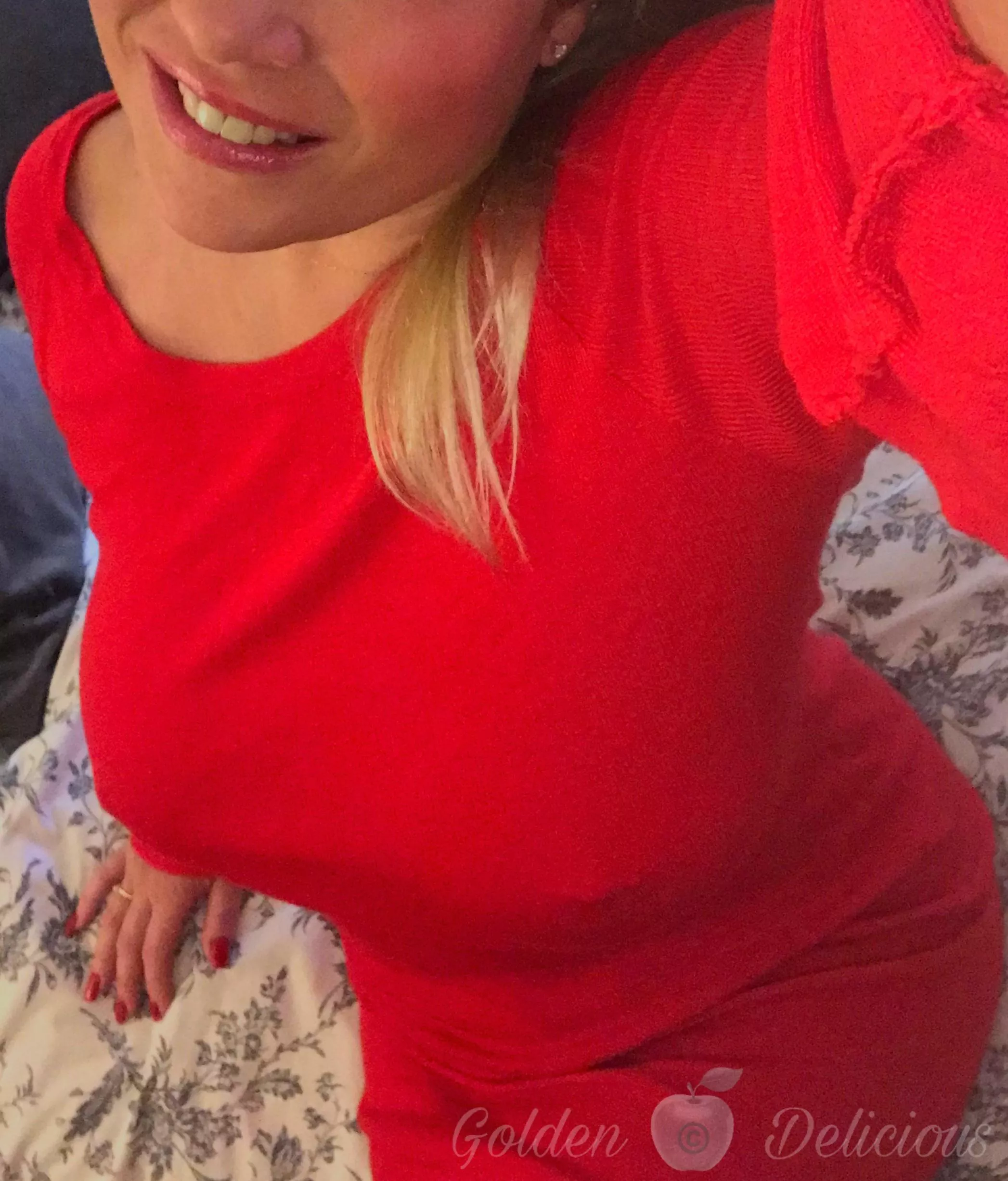 Red dress and braless posted by Golden_-Delicious