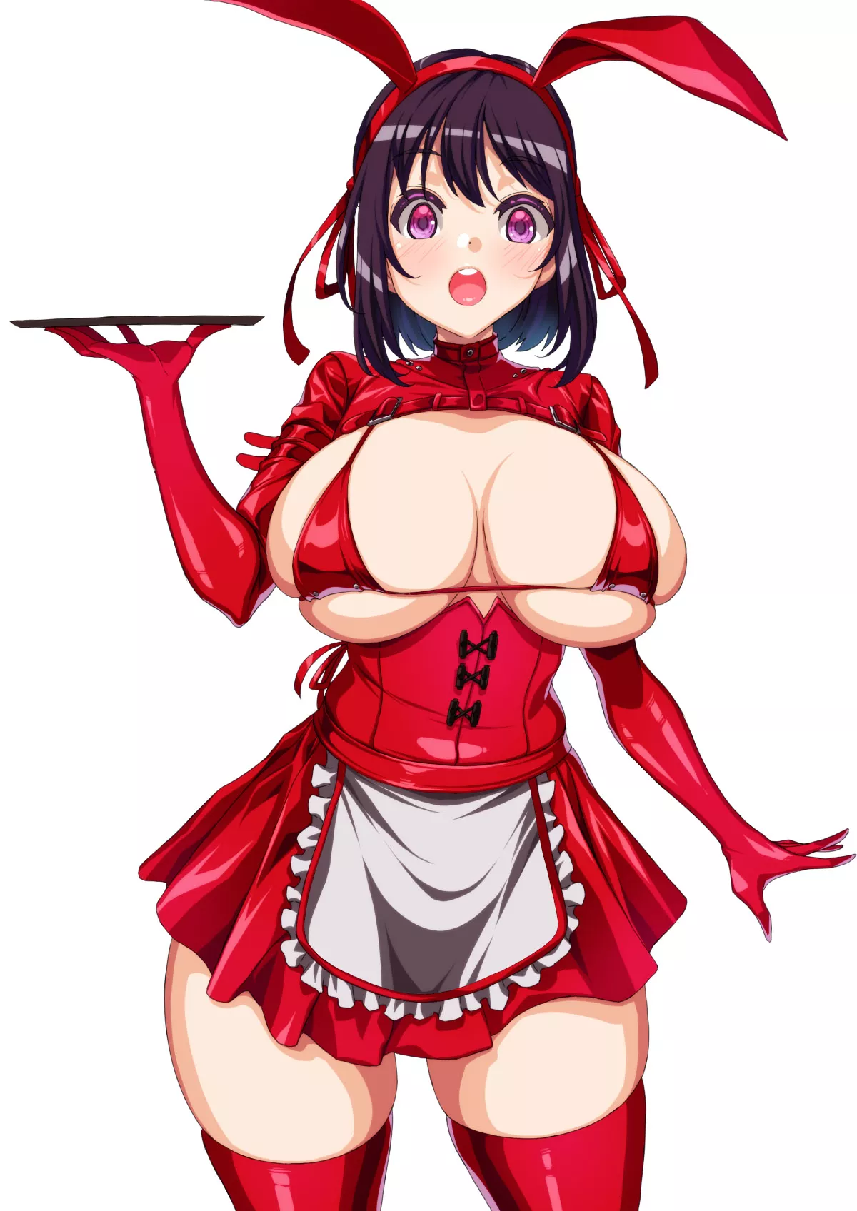 Red Latex Bunny Girl Maid (Rantia ) [Original] posted by sequence_string
