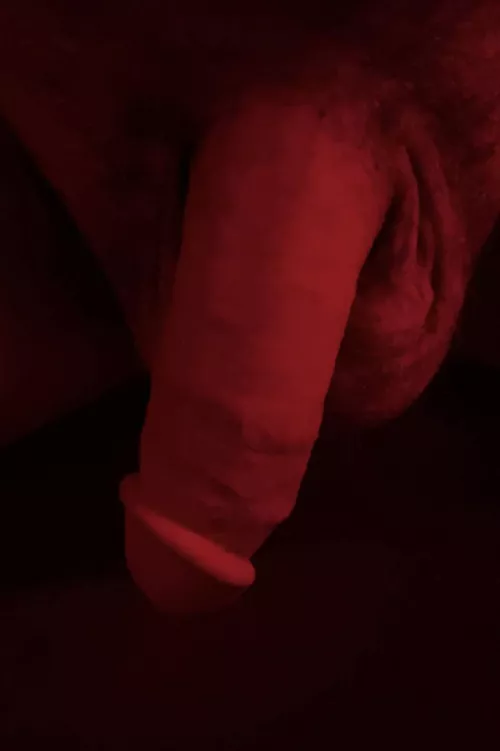 Red light makes my soft cut cock look dramatic by burneroneseven
