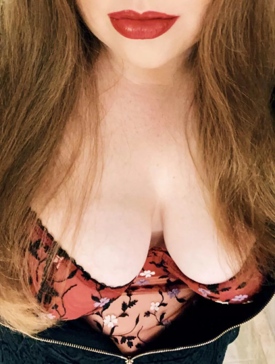 Red lips and lingerie posted by iwhine4wine