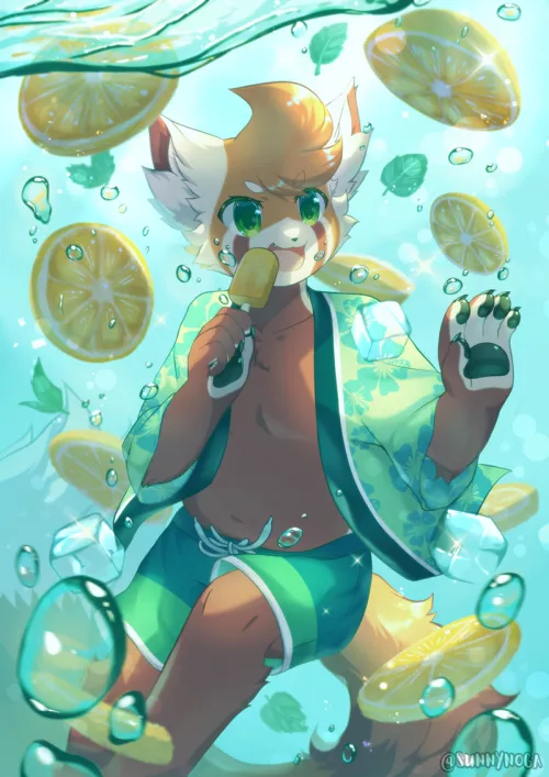 Refreshing Panda (Art by me) by Sunnynoga