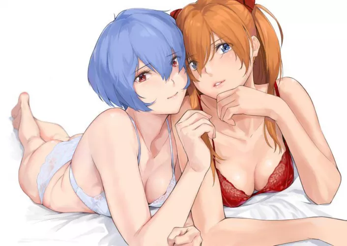 Rei and Asuka [Neon Genesis Evangelion] by HLMenckenFan