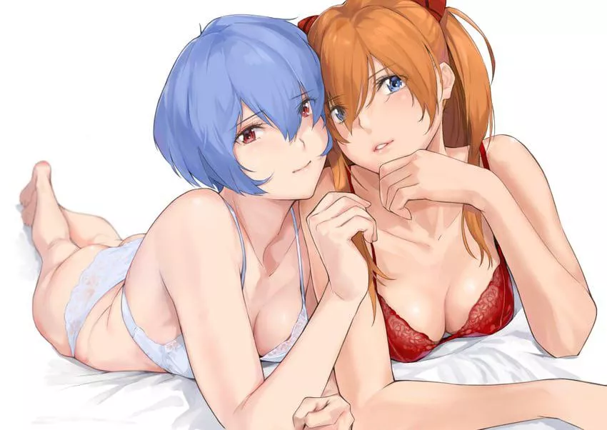 Rei and Asuka [Neon Genesis Evangelion] posted by HLMenckenFan