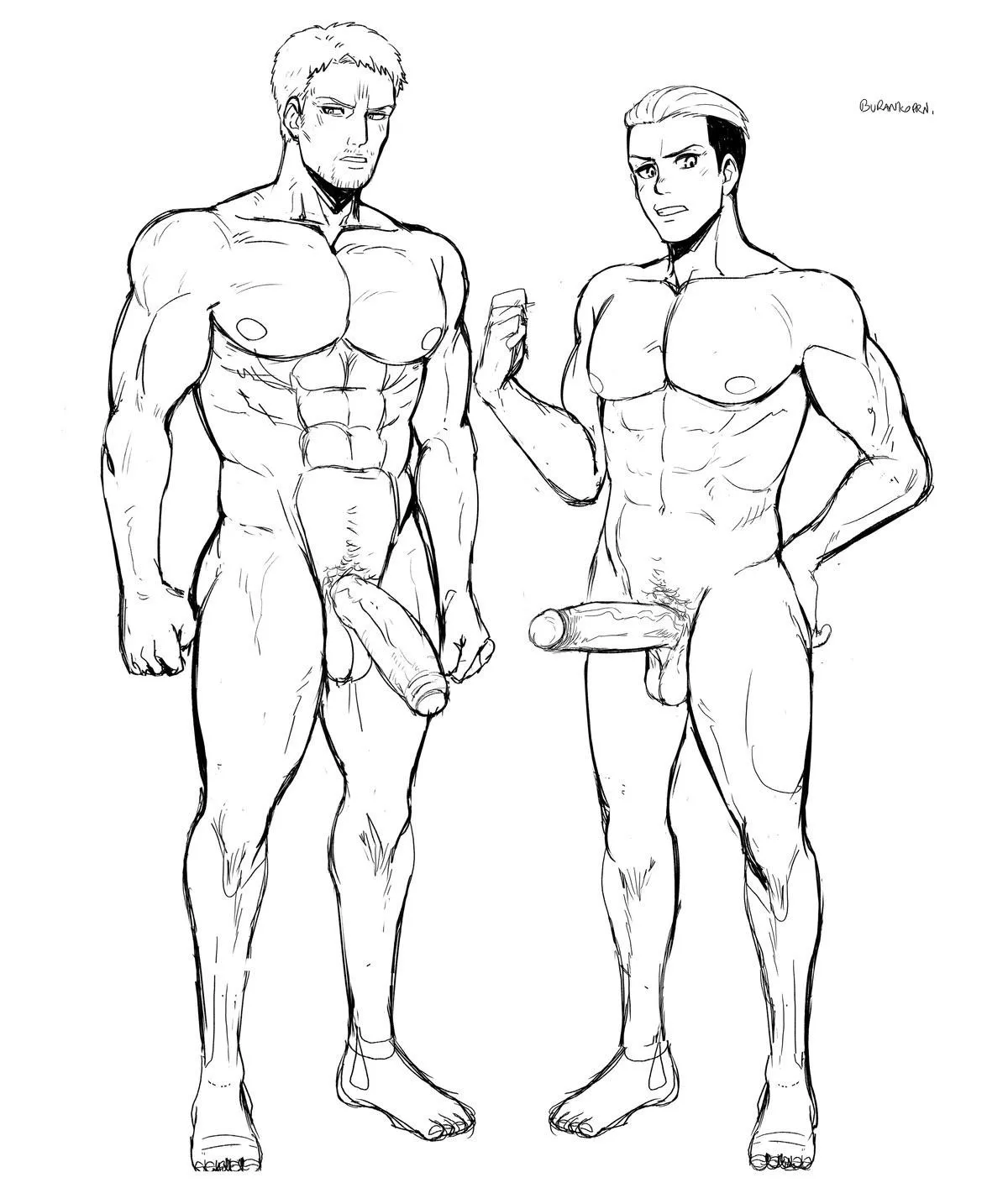 Reiner Braun and Porco Galliard from AOT (Buranko) posted by triangulumstardust