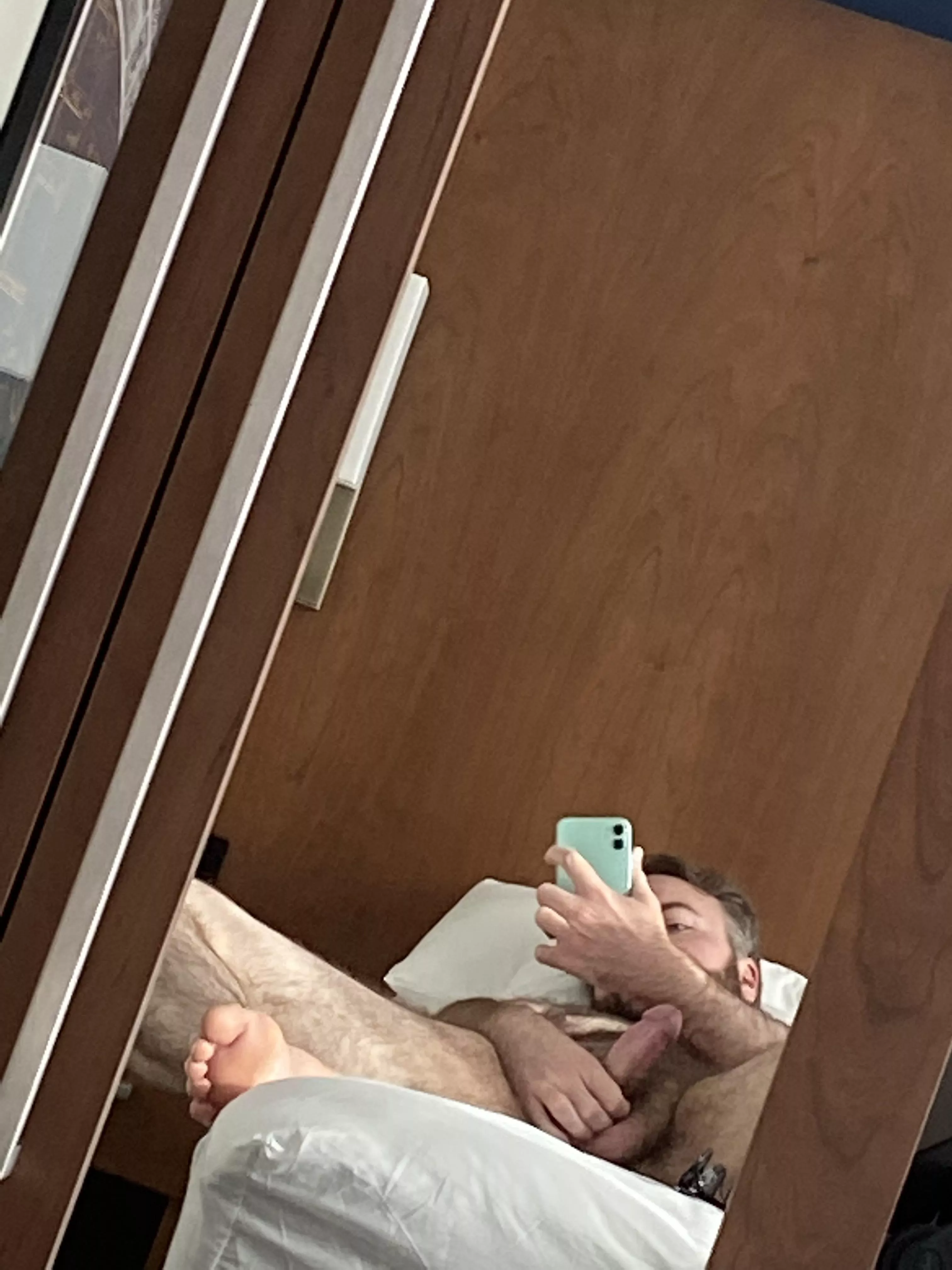 Relaxing in my hotel room posted by So-gay-throwaway