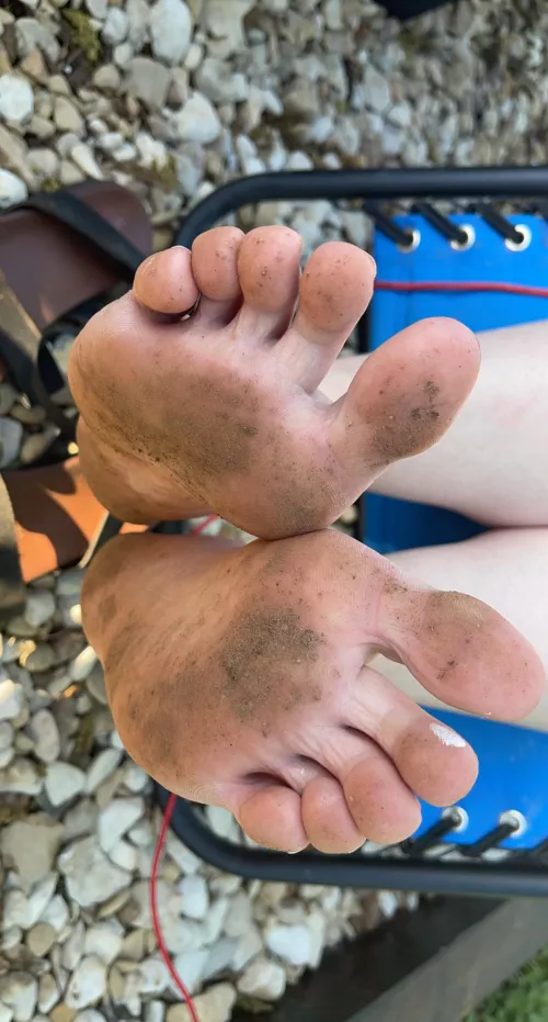 Relaxing outside tonight! Getting my feet nice and dirty for you!😈😍 by Friendly_Soles
