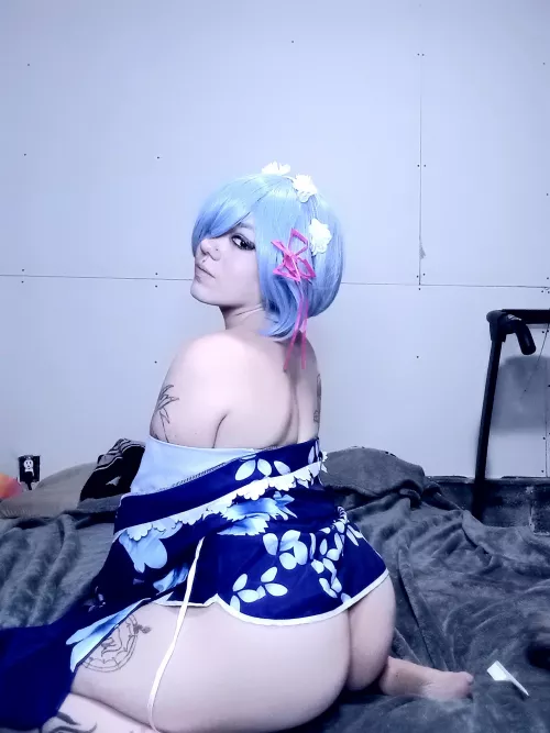 rem from rezero cosplayer, photo by, WiltedFireRose. check out my OF for more by WiltedFireRose