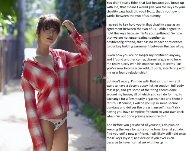 Remaining her your dominant keyholder even after the breakup by youngasianguy1