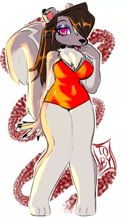 (repost) another fursona! Cassidy the squirrel 🐿️ (by me, digital) by tobytheNYU_