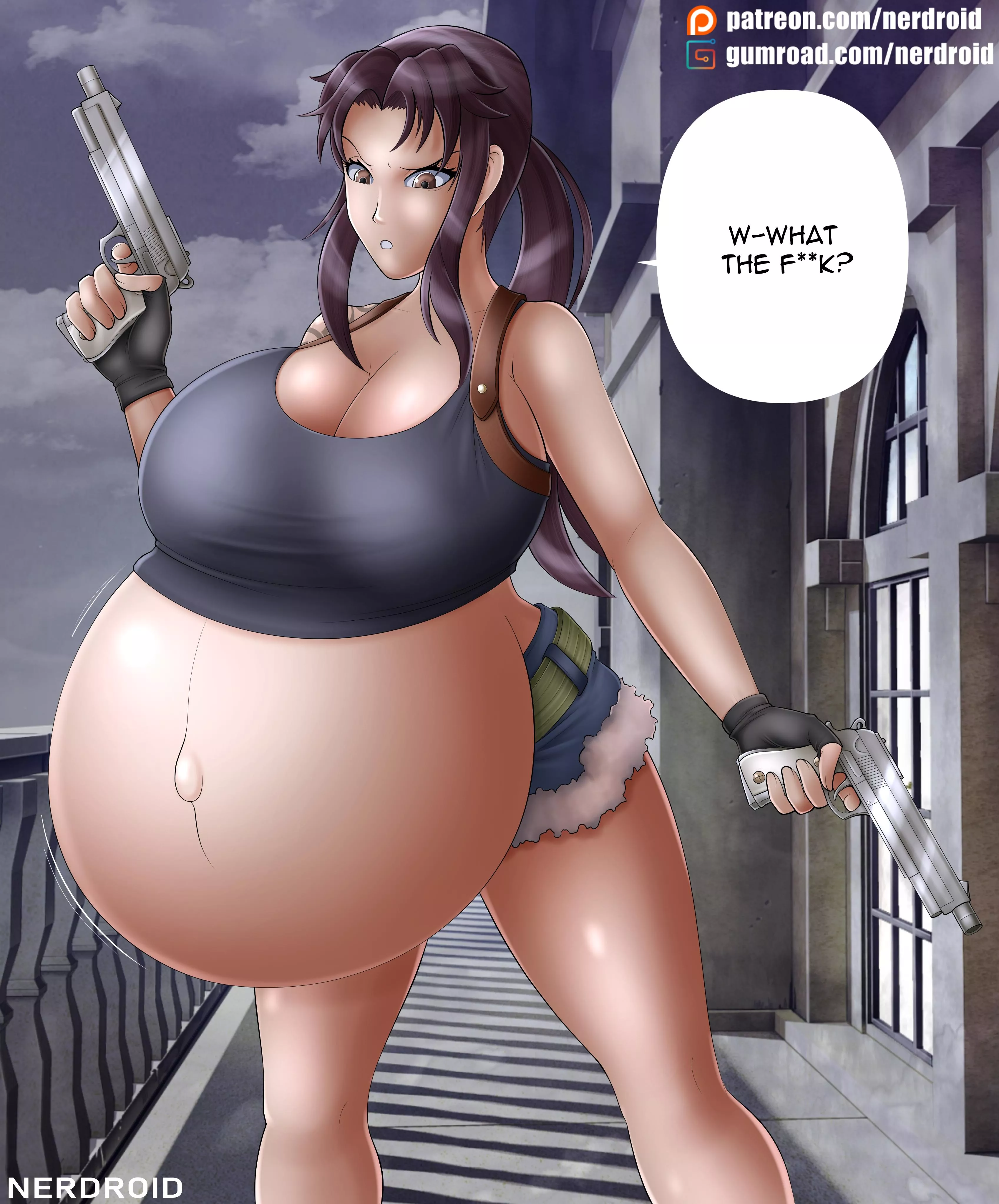 Revy from Black Lagoon, requested me on my Patreon. She remind me of Lara Croft, don't you think it too? posted by Ner-Droid