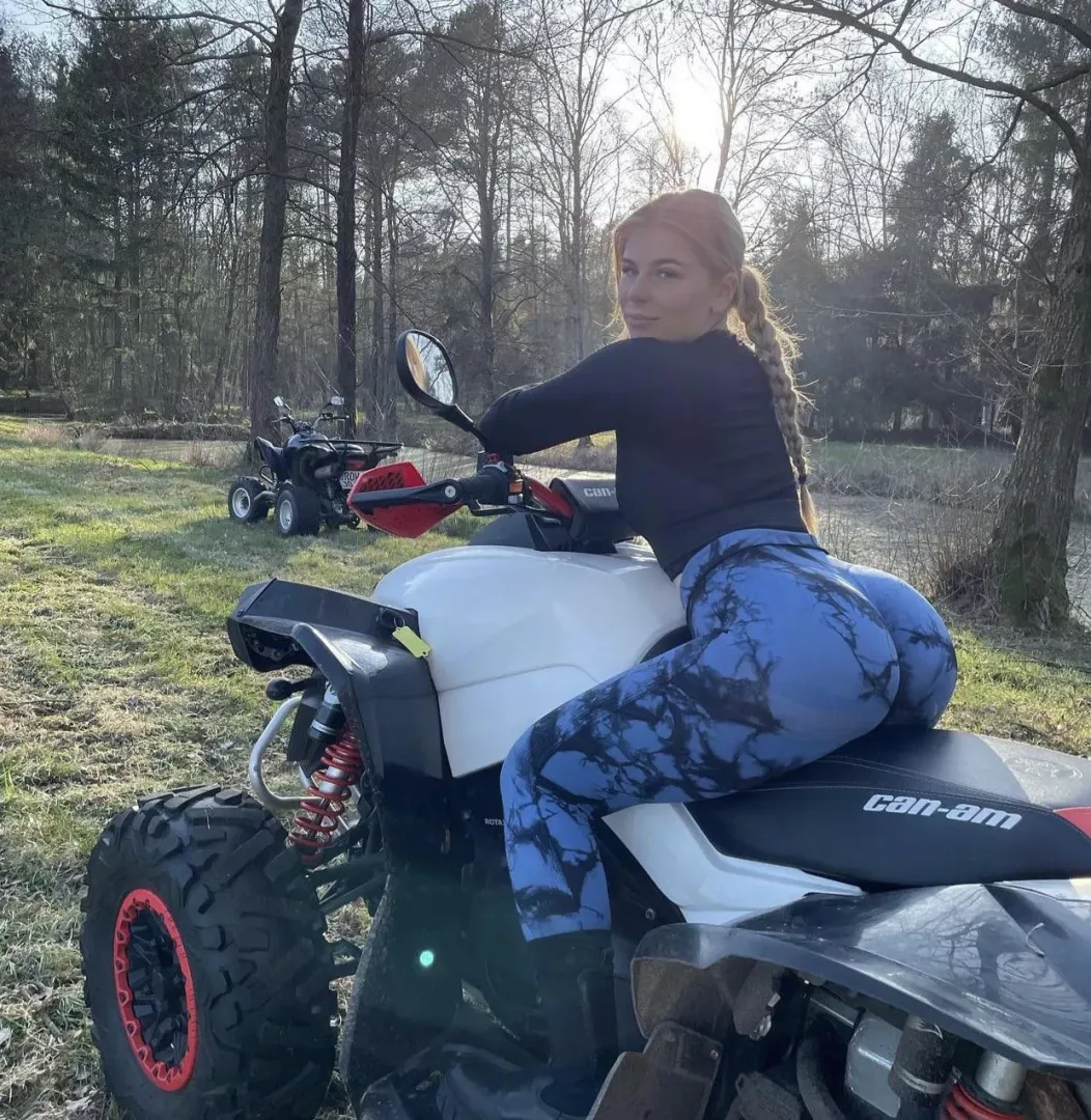 Riding quad in leggings by ResponsiveCock
