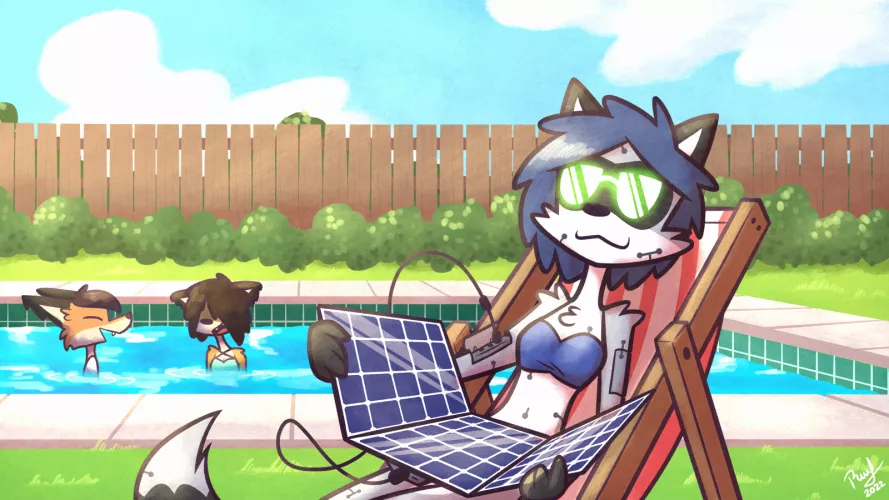 Robot at the pool (by me) by RafVicAlv