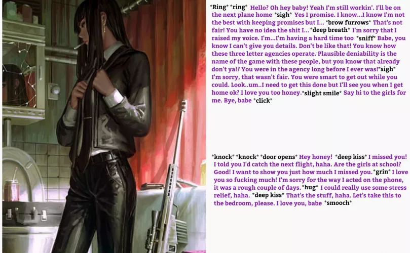 Romance isn't easy. [Female protagonist] [arguing] [assassin] [marriage] [implied sex] by Bitter-Dimension2687