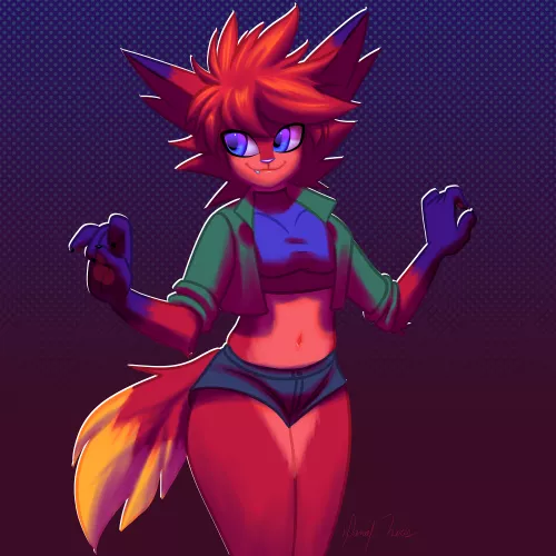 Roxanne the Fox (Roxy Foxy) - art by me by Dan_Neris