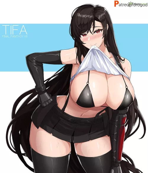 Rule 34 - bikini black bikini black bra black hair blush bra breasts [Final Fantasy, Final Fantasy Vii] by RuthHemmings7zw