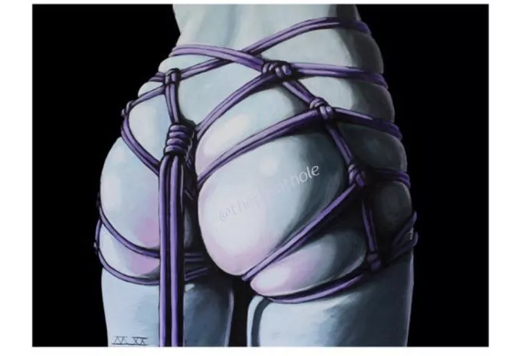 Rump roast painting anyone? I used a Skorpion Rope tutorial to learn the harness, then let my paints do the rest.💖 posted by Thepainthole