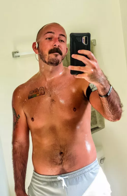 Running in 95° weather, not fun. But at least I'm shiny! by johnmichael0703