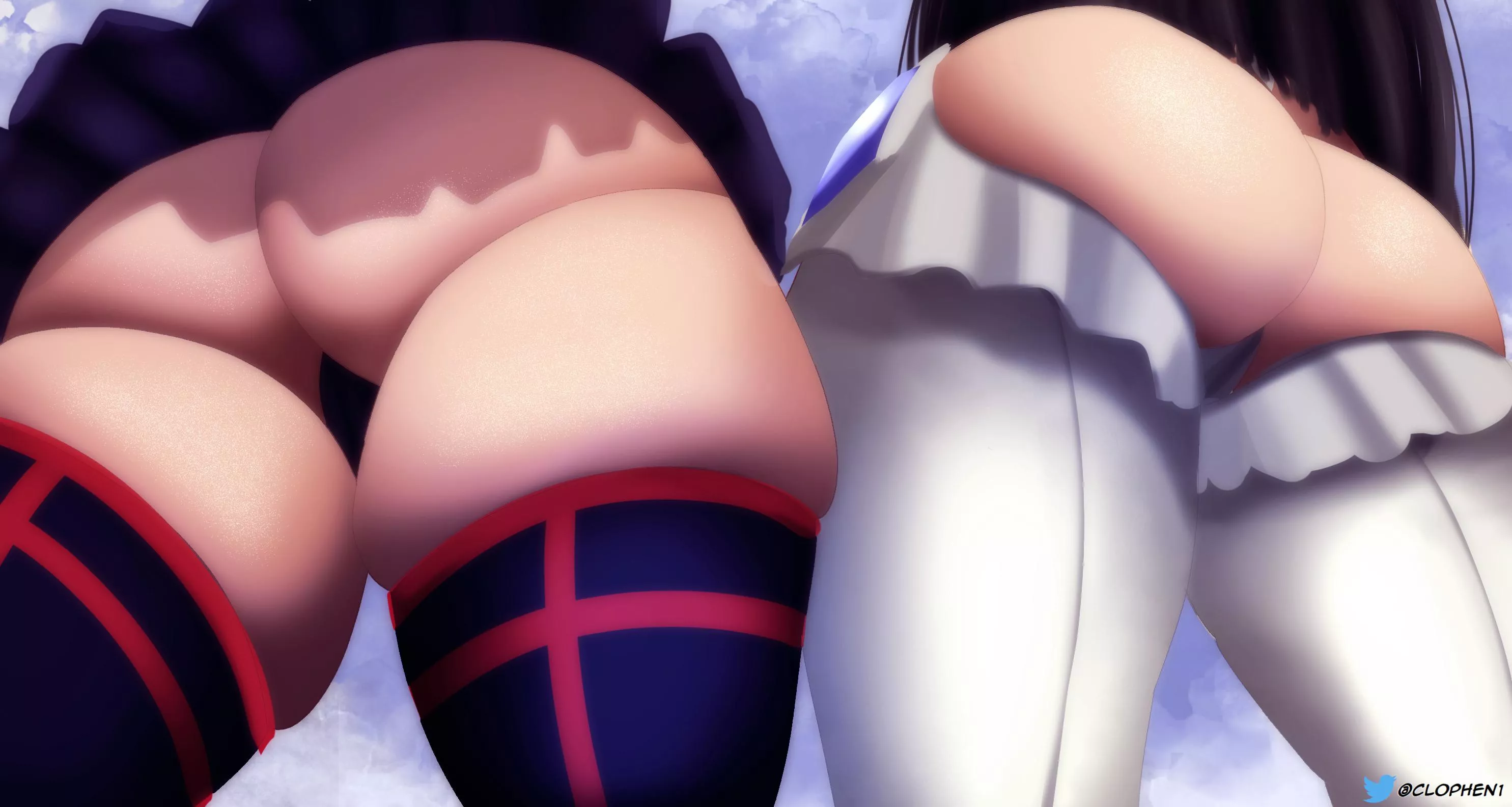 Ryuko and Satsuki's thick ass - [Clophen] posted by Clophen