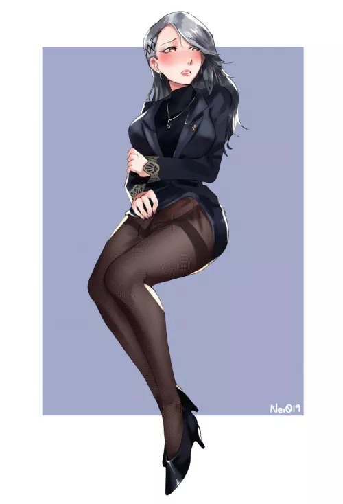 Sae Niijima working hard by EllieNeko