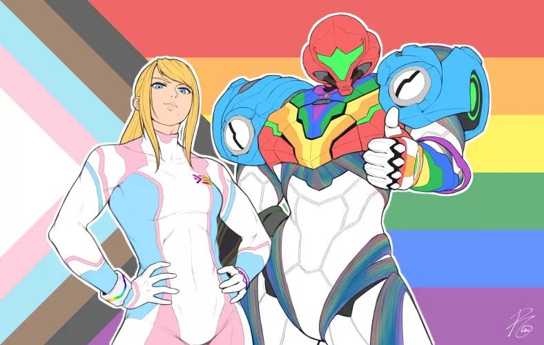 Samus Celebrates Pride (Roviahc) [Metroid] by sequence_string
