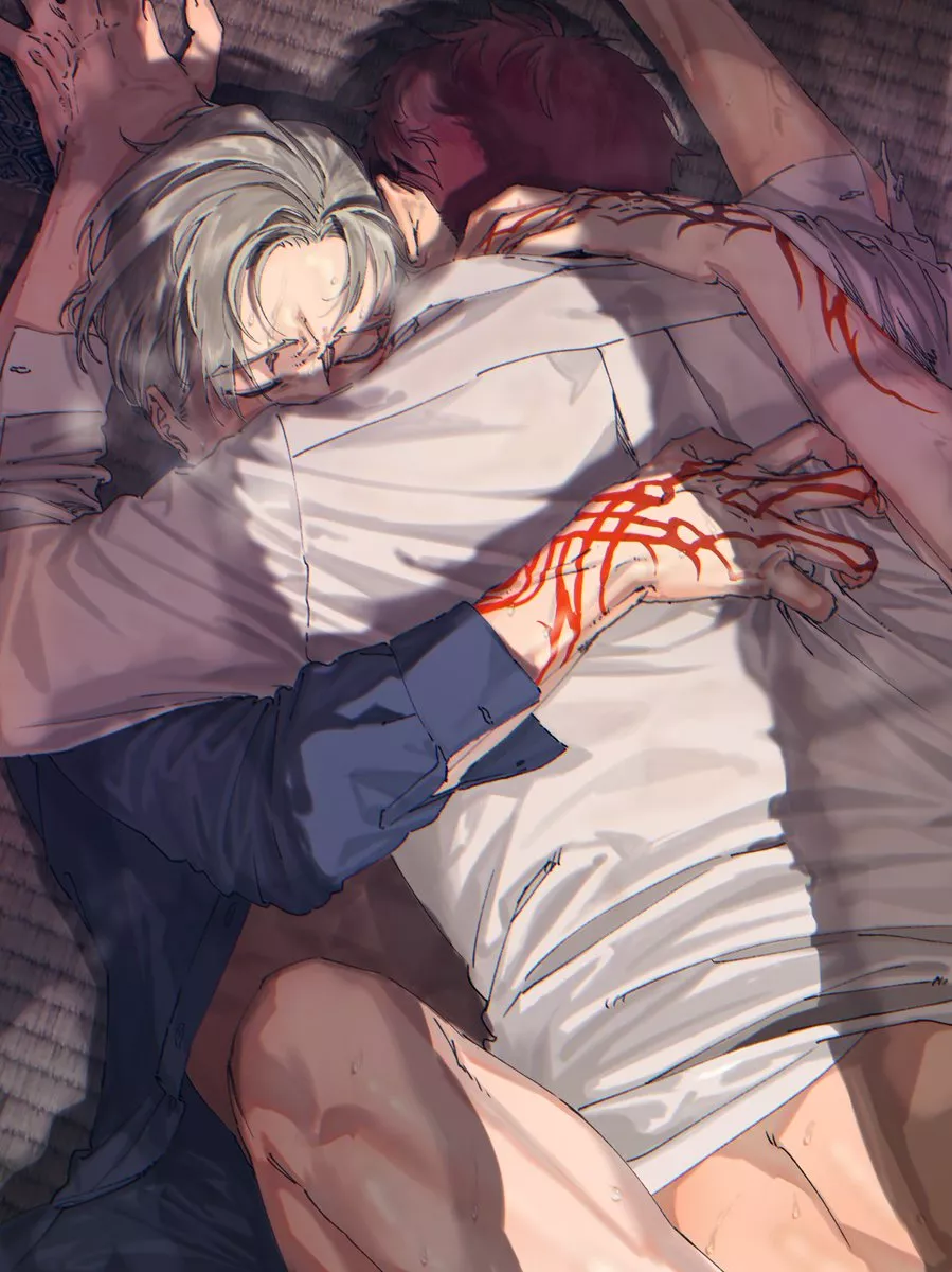 Sanchoumou x Azuki Nagamitsu from Touken Ranbu (source unknown) posted by TheGuyWhoTalksShit