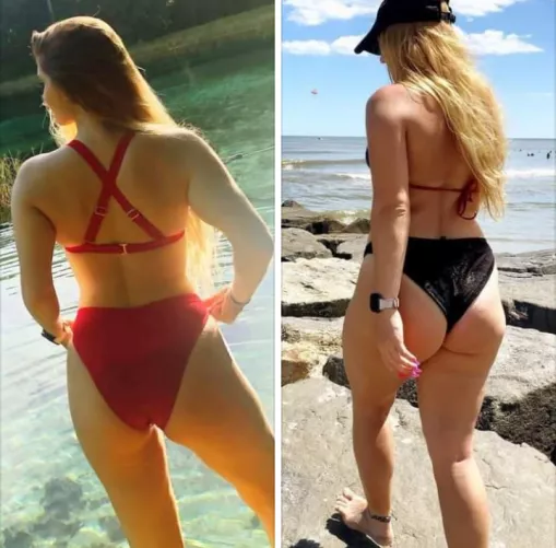 Sarah Katherine Toomey Left picture Summer 2019, Right picture Summer 2020. Grew thick with a phat ass in a year and couldn't wait to show it off. IG @sarahkatt44 by LadiesWorldKnown