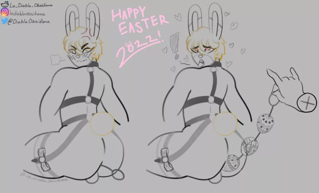 Sasha from Animal Crossing, OC art for Easter 🐇 posted by La_Diabla_Obsidiana