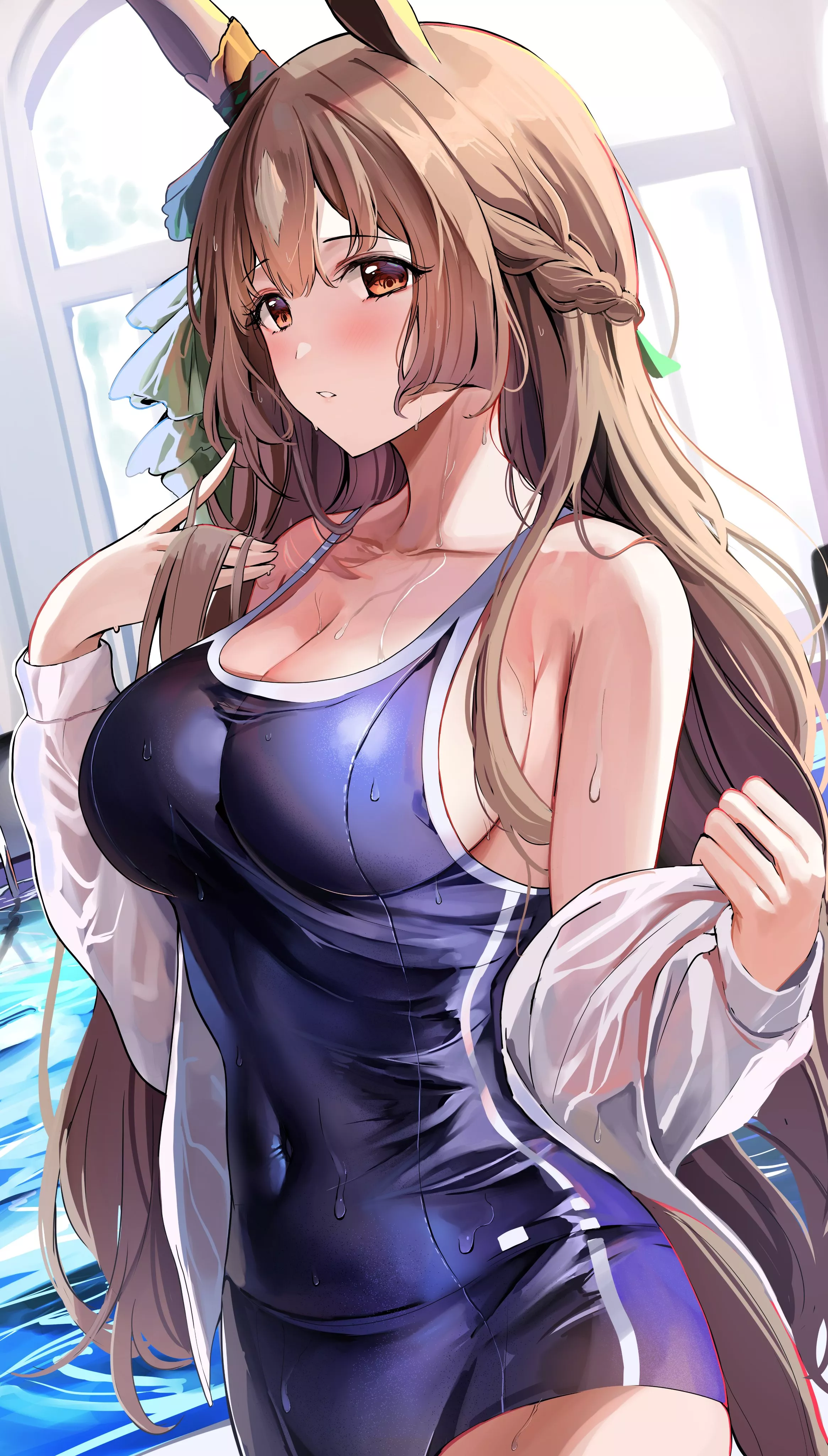 Satono goes for a swim. [Umamusume] posted by chilidirigible