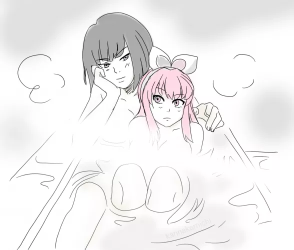 satsuki and nonon taking a bath [Kill la Kill] by Karinakamichi