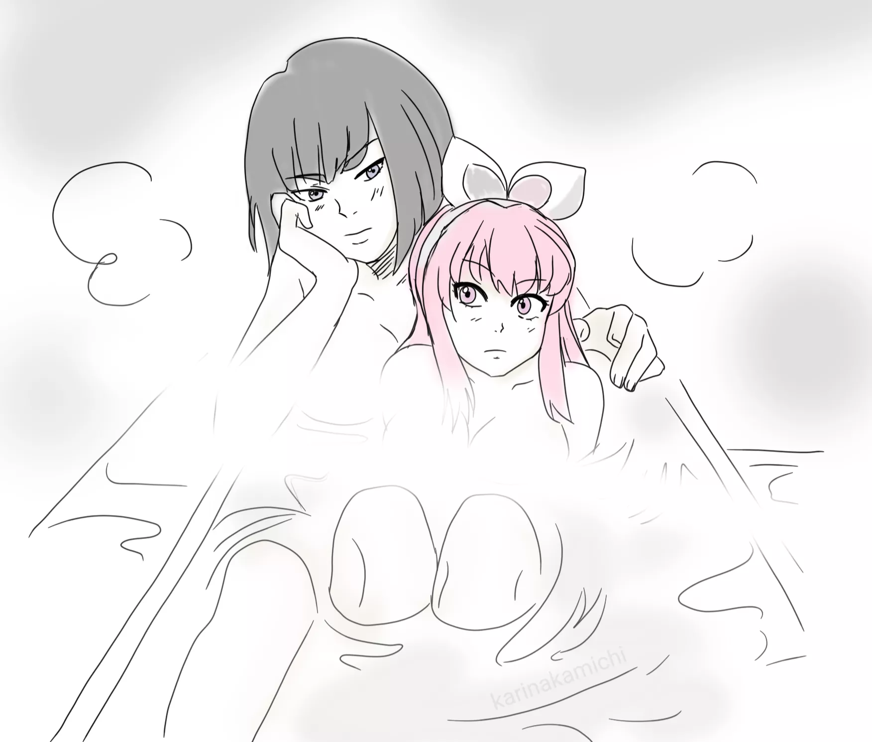 satsuki and nonon taking a bath [Kill la Kill] posted by Karinakamichi