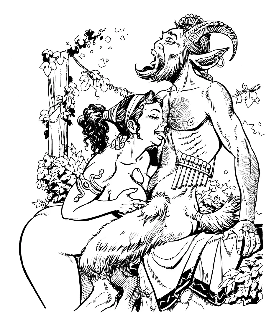 Satyr and bacchante (purr-hiss) posted by EnigmusPrime